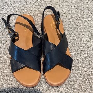 Cole Haan Women's Black and Tan Sandals